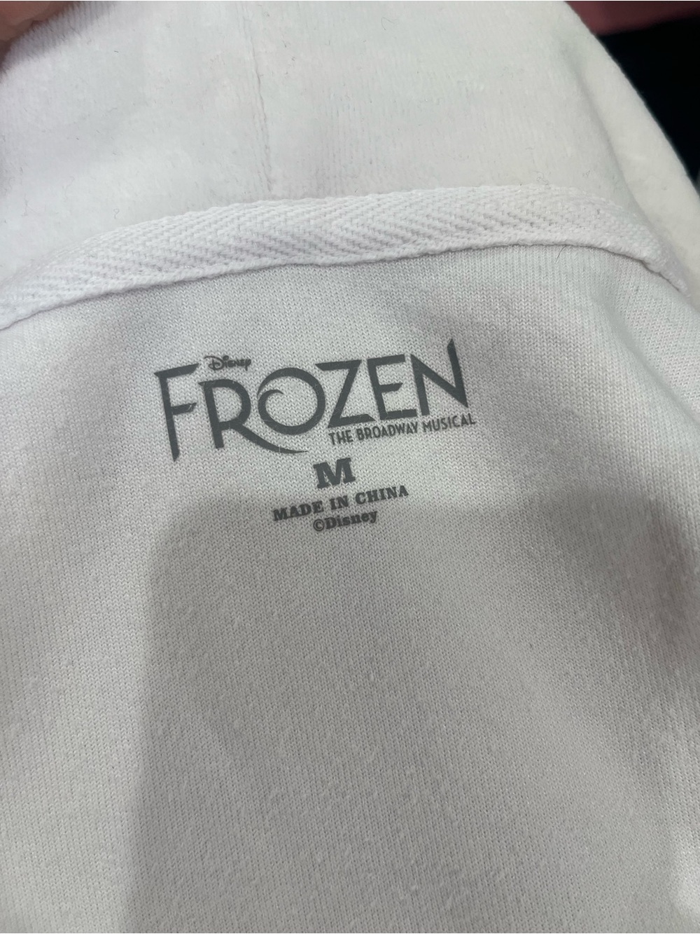 Disney Frozen Broadway Musical White Zip Velour Hoodie Crystals Size Medium - Picture 5 of 5